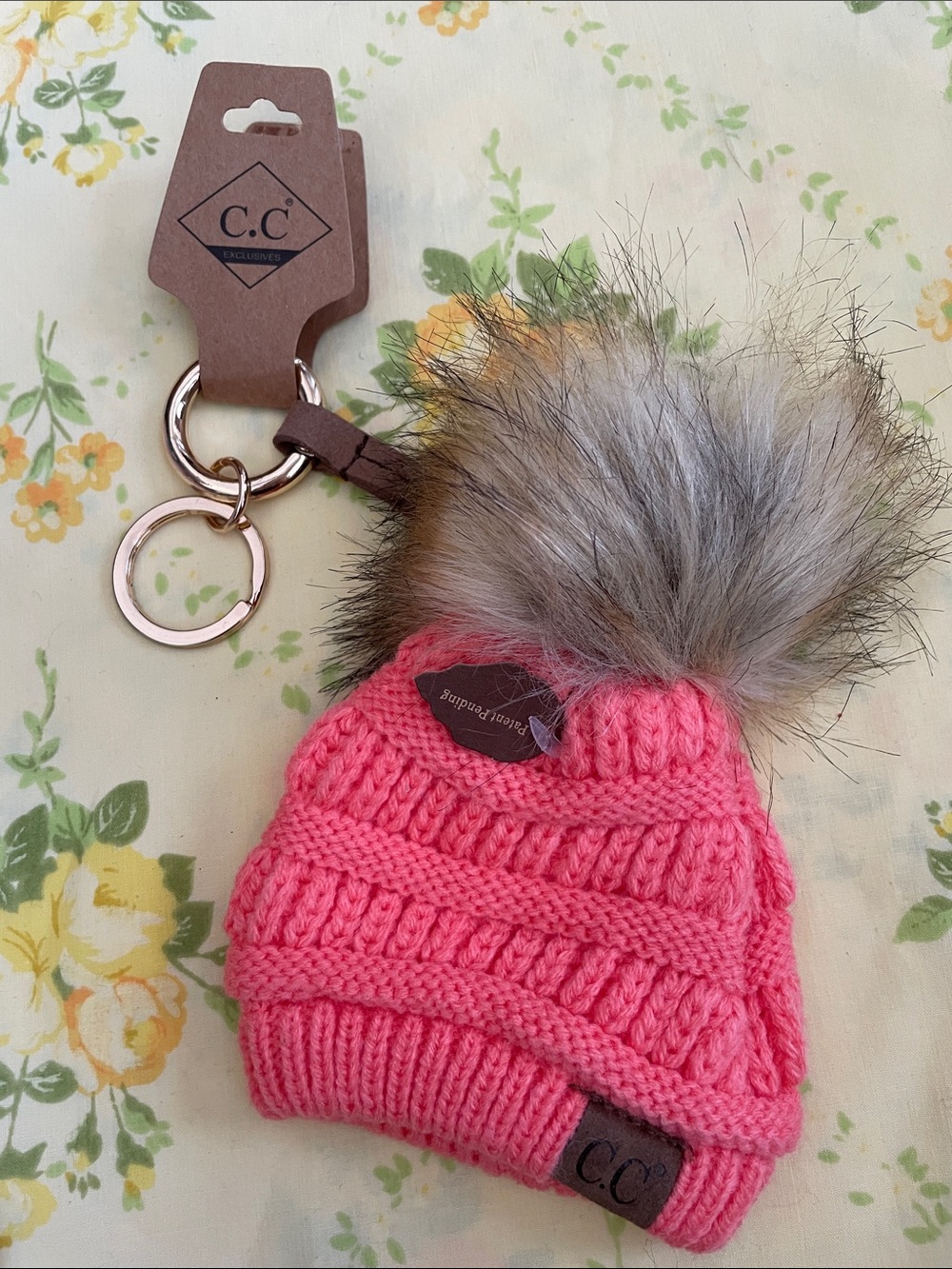 NWT C.C. Pink Beanie Keychain
